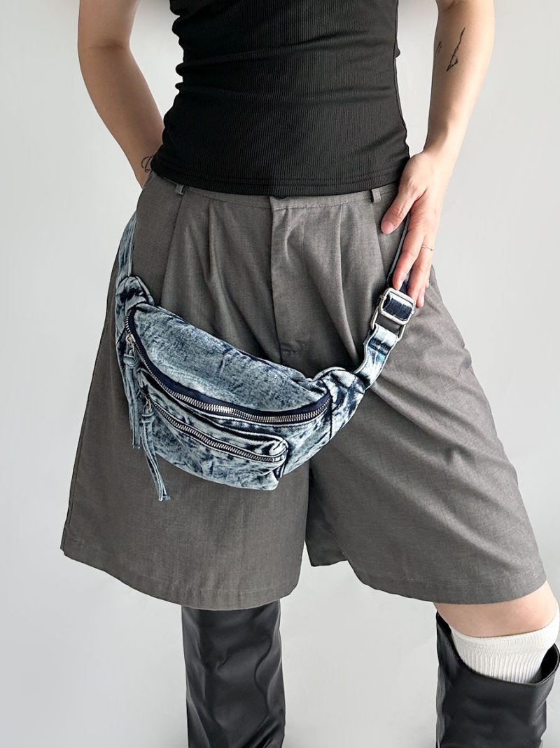Vintage Denim Chest Bag - Image 2