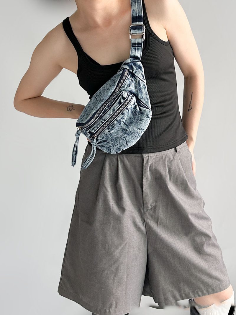 Vintage Denim Chest Bag - Image 3