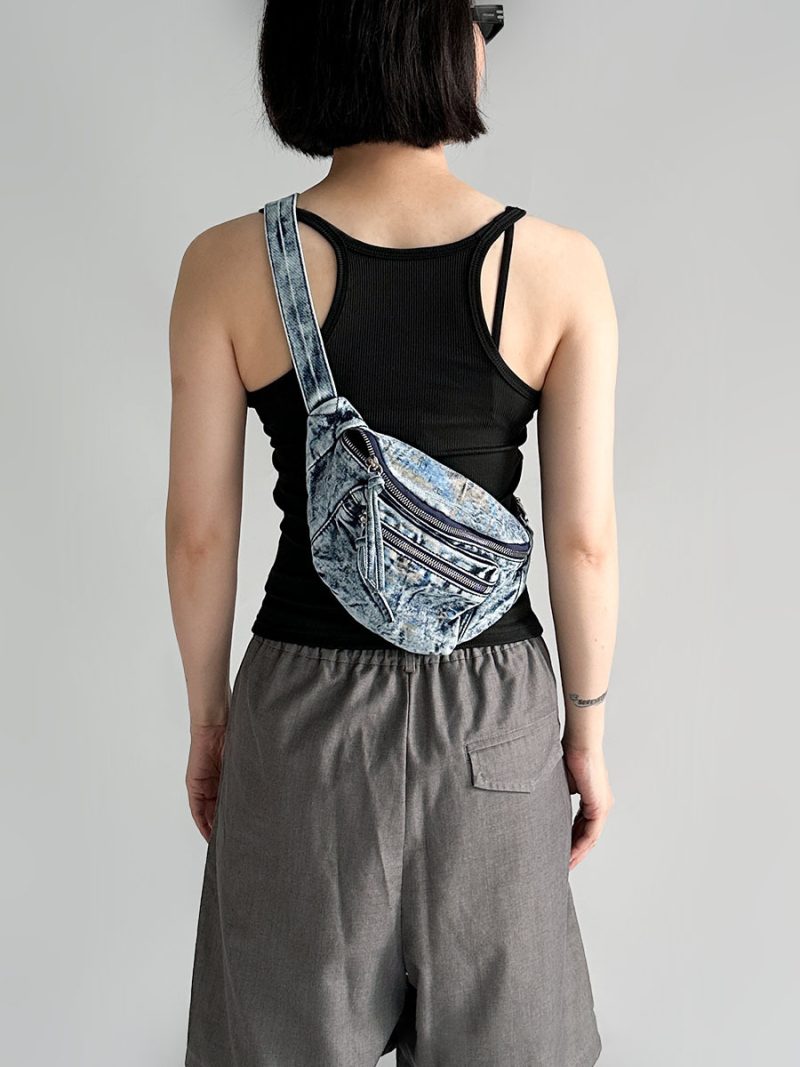 Vintage Denim Chest Bag - Image 5