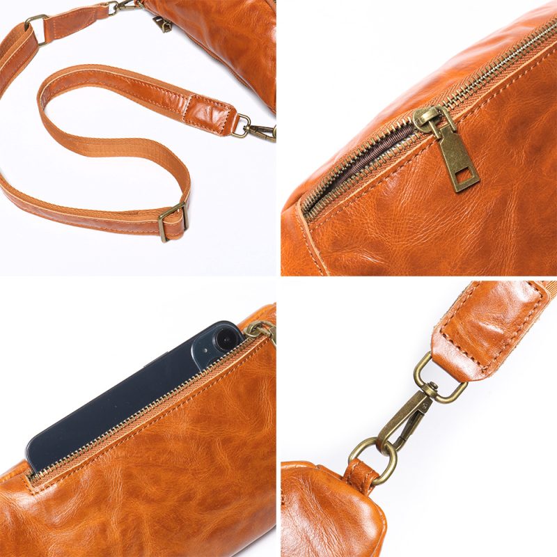Cowhide Messenger Nag Sports Waist Bag - Image 6
