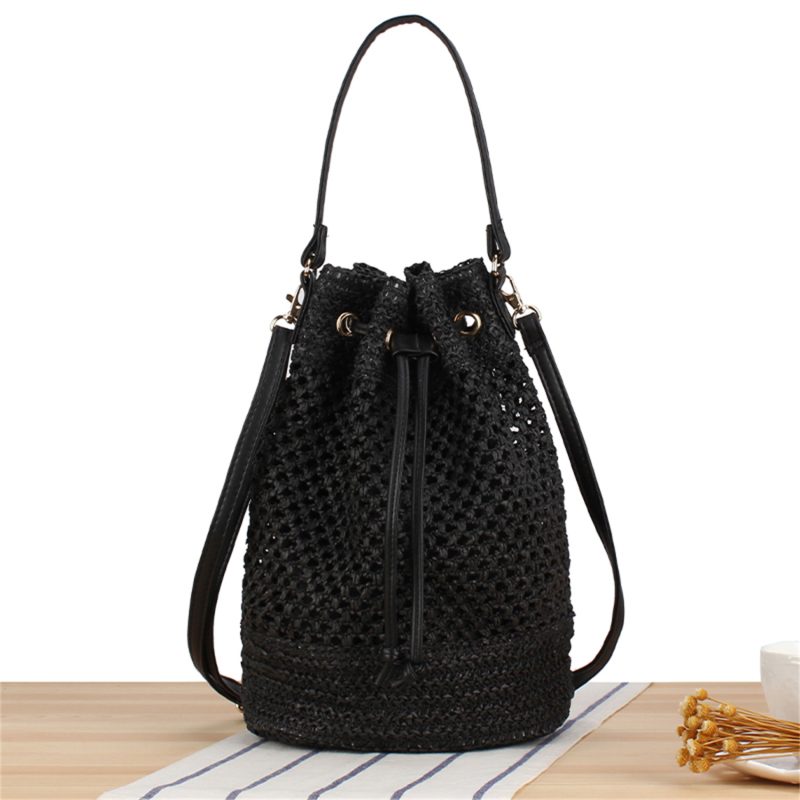 Summer Straw Bucket Bag - Image 2