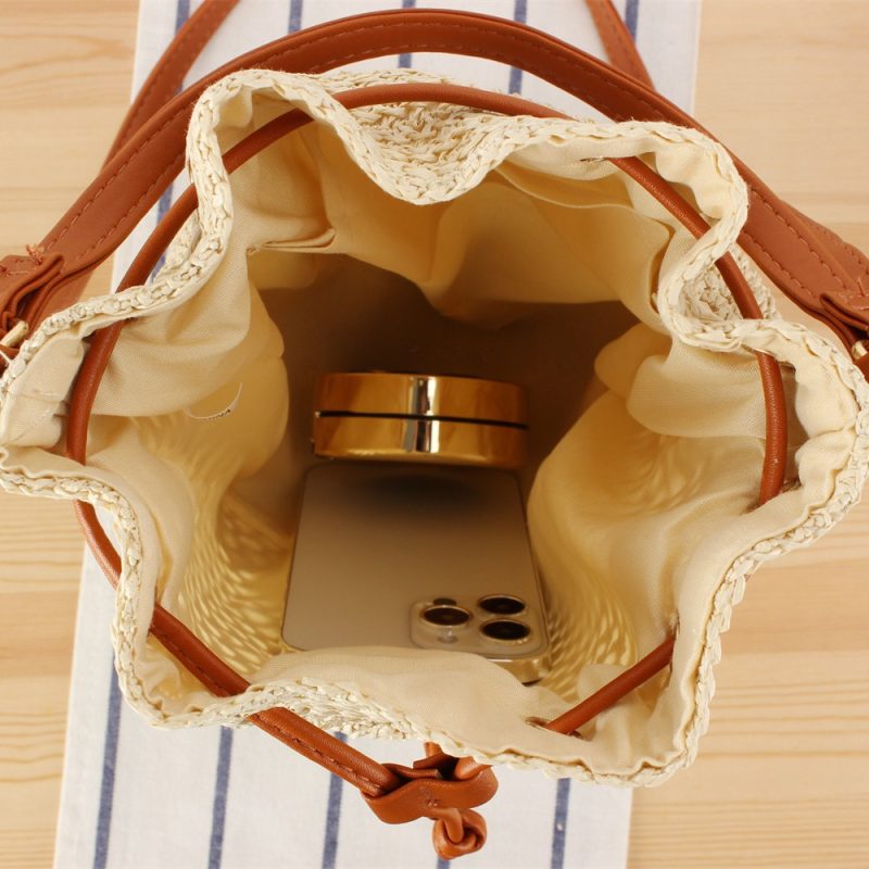 Summer Straw Bucket Bag - Image 3