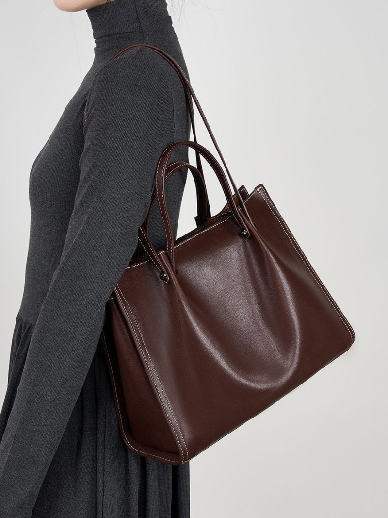 Genuine Leather Shoulder Handbag - Image 3
