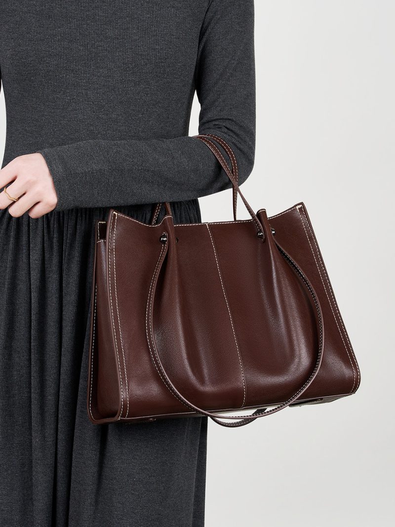 Genuine Leather Shoulder Handbag - Image 4