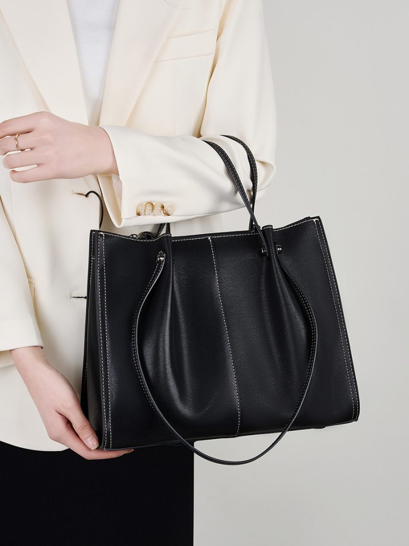 Genuine Leather Shoulder Handbag - Image 6