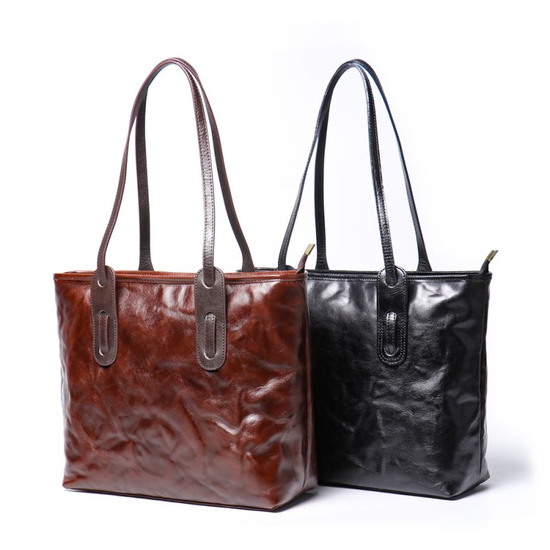 Genuine Leather Vintage Shopping Bag - Image 6