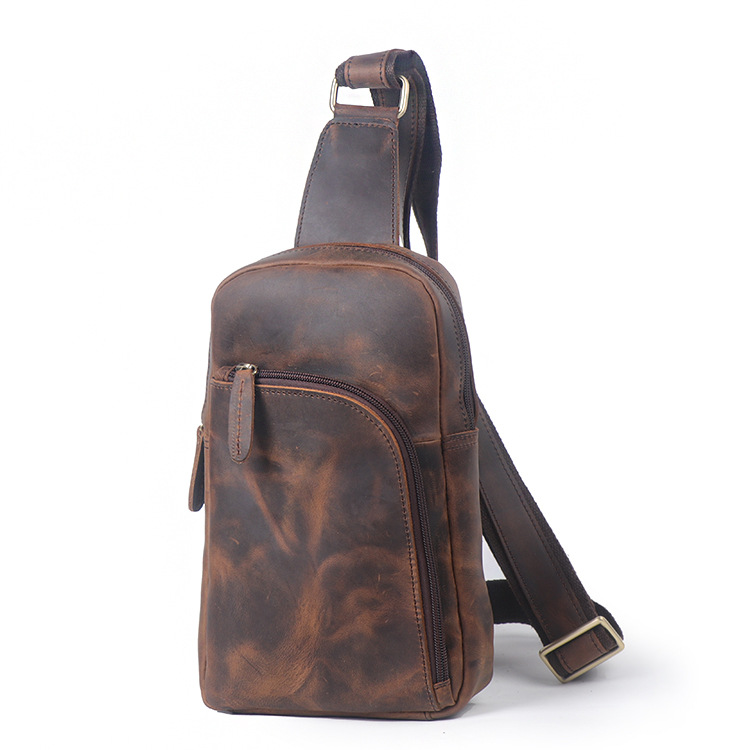 Men Vintage Genuine Leather Chest Bag - Image 2