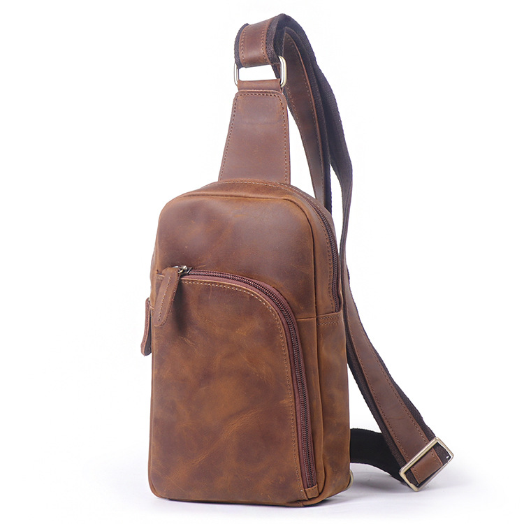 Men Vintage Genuine Leather Chest Bag - Image 3