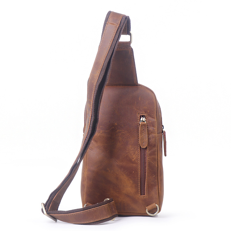 Men Vintage Genuine Leather Chest Bag - Image 4