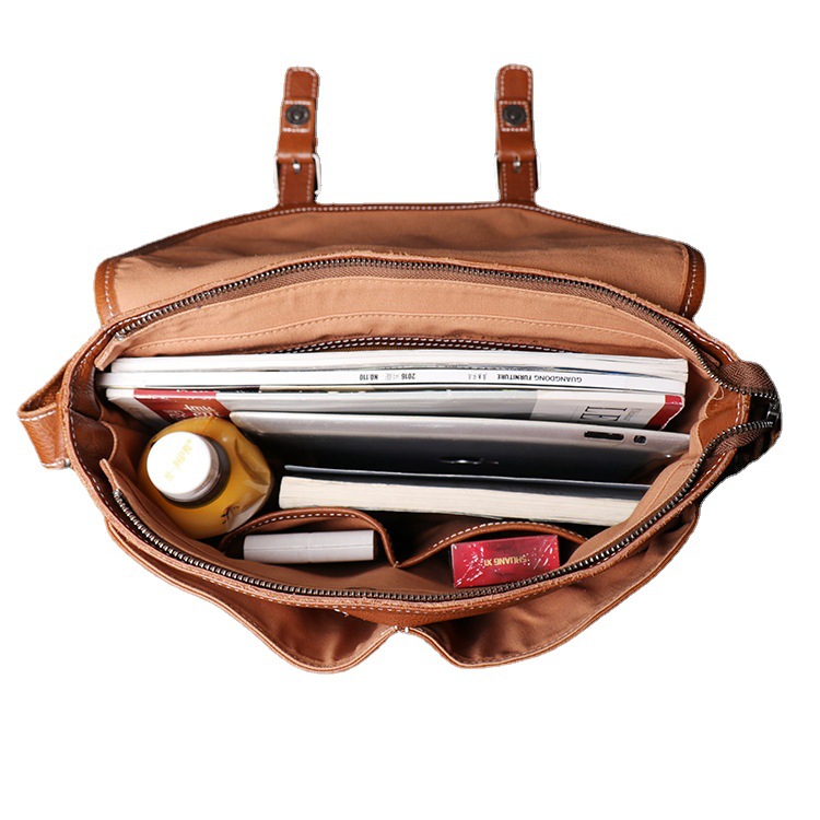 Vintage Top Layer Cowhide Messenger Bag - Image 2