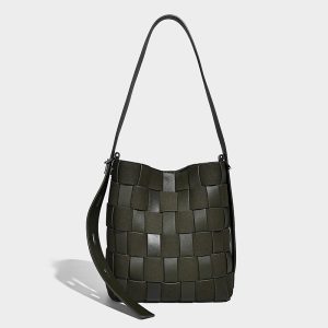 momocolor woven leather bag