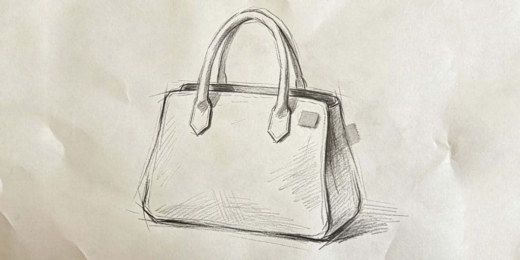 How to Start Your Own Bag Brand as a Solo Founder (When You Know Nothing About Manufacturing) 2 handbag design draft