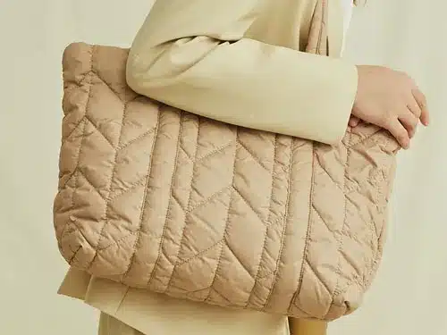 quilted puffer tote bag